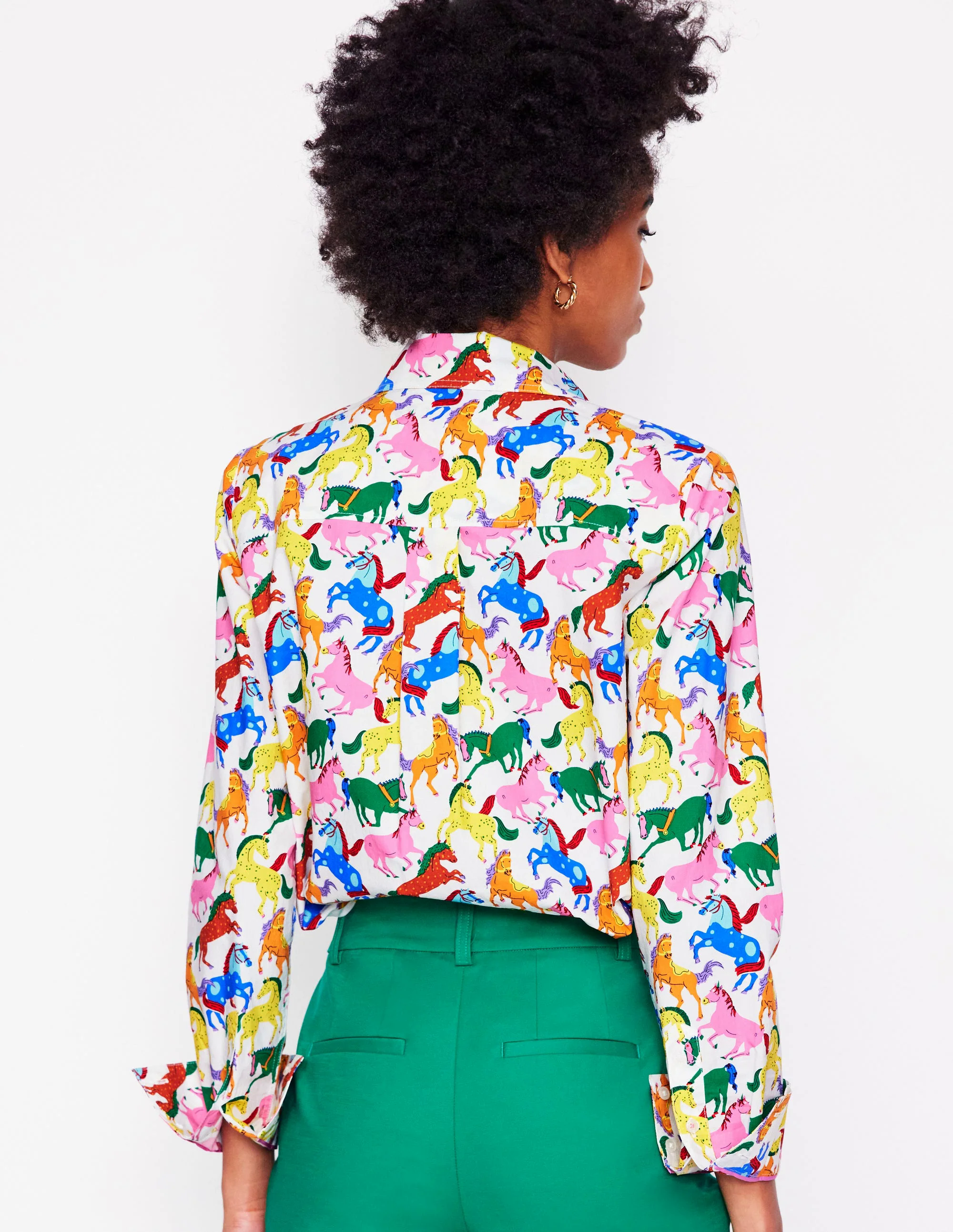 Sienna Cotton Shirt-Hotched Multi Stripe