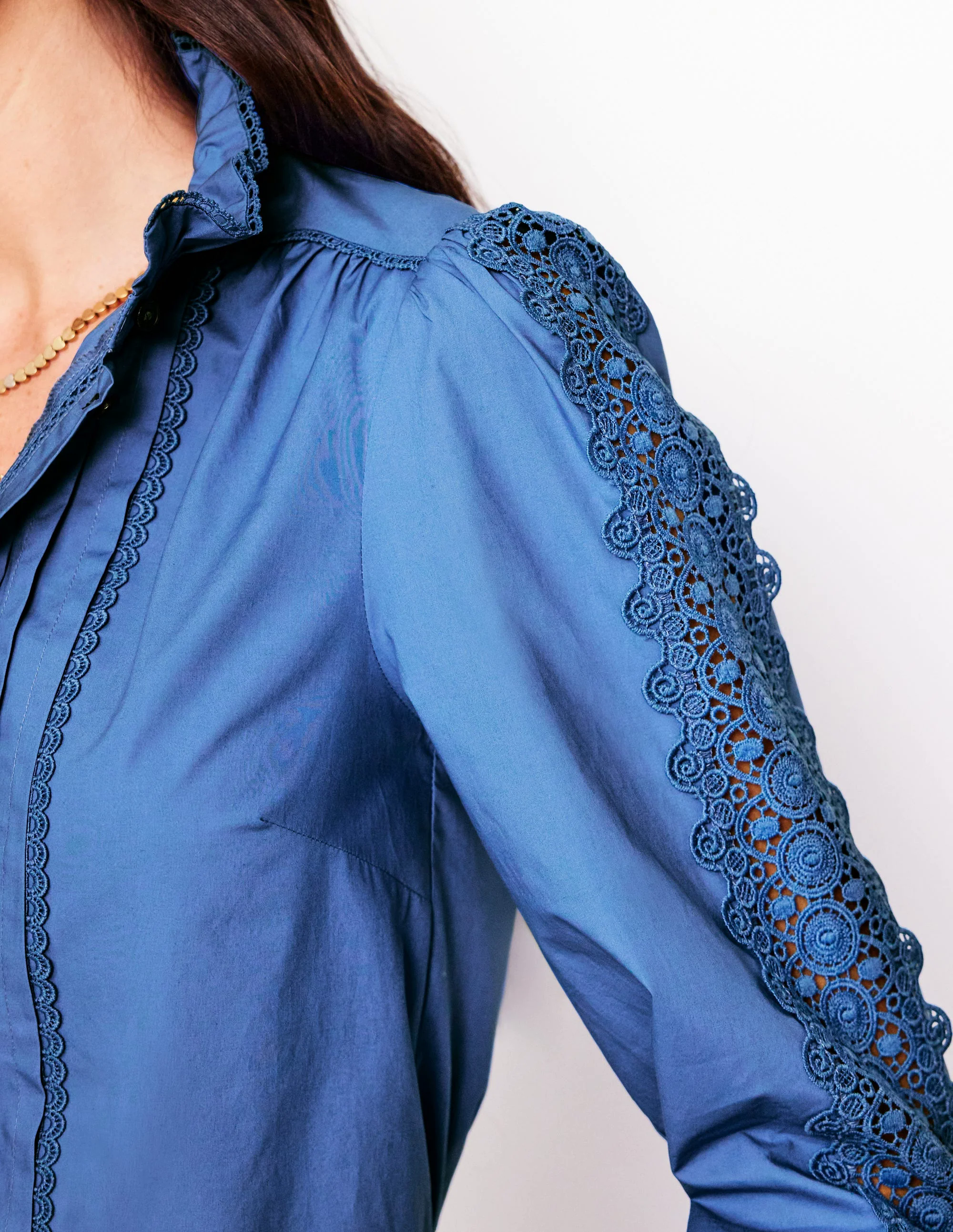 Felicity Lace Blouse-Blue River
