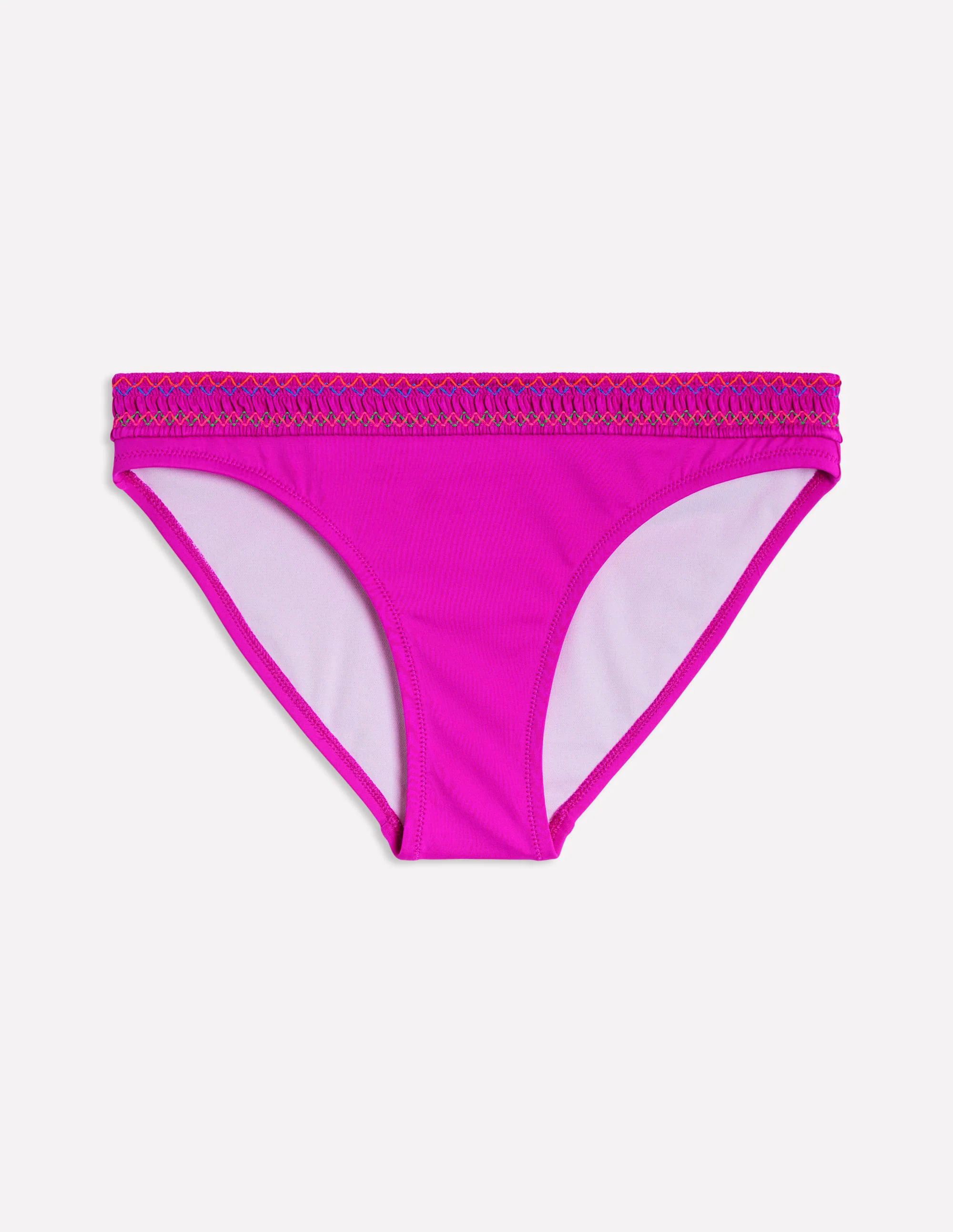 Milos Smocked Bikini Bottoms-Very fuchsia