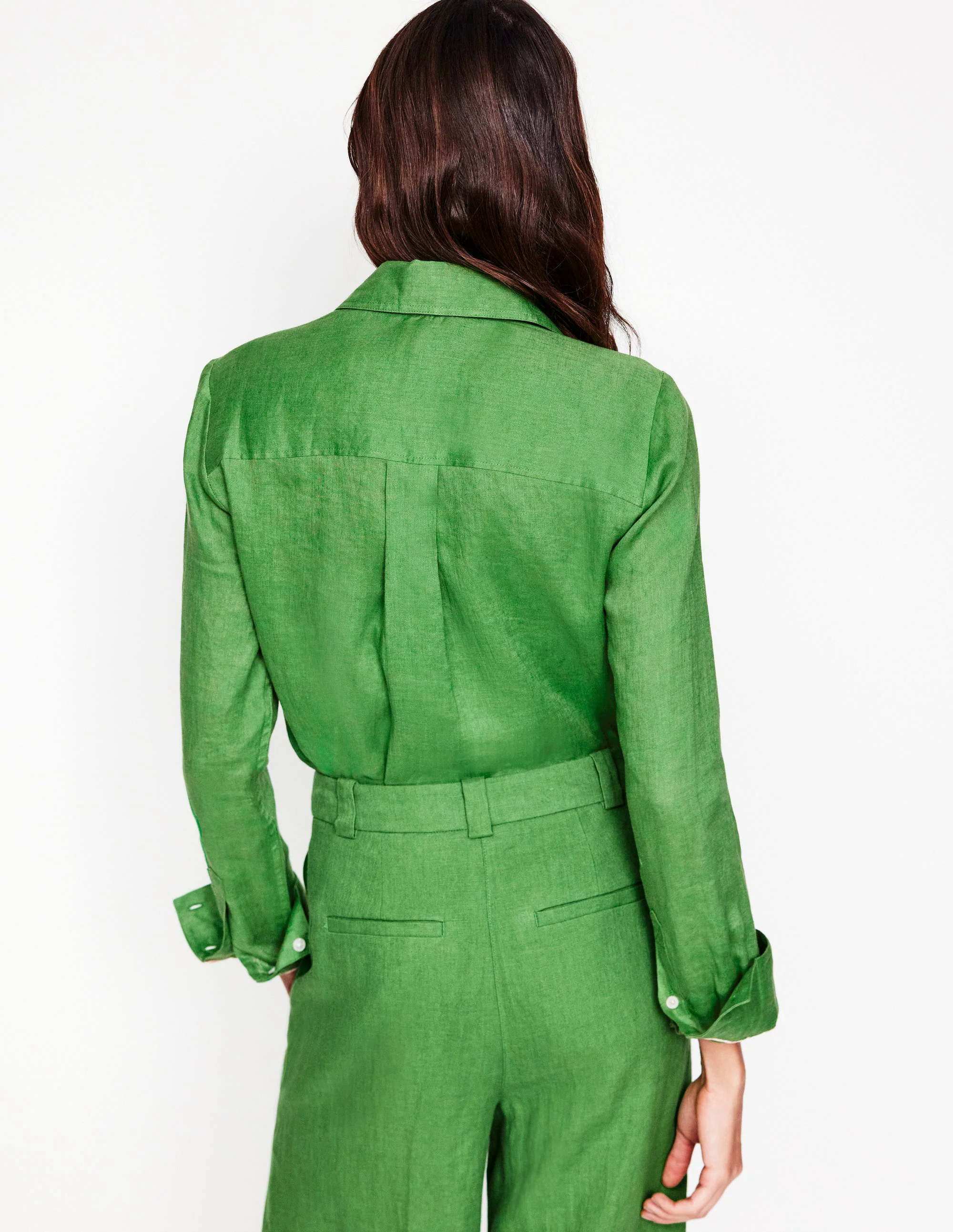 Sienna Linen Shirt-Paradise Green