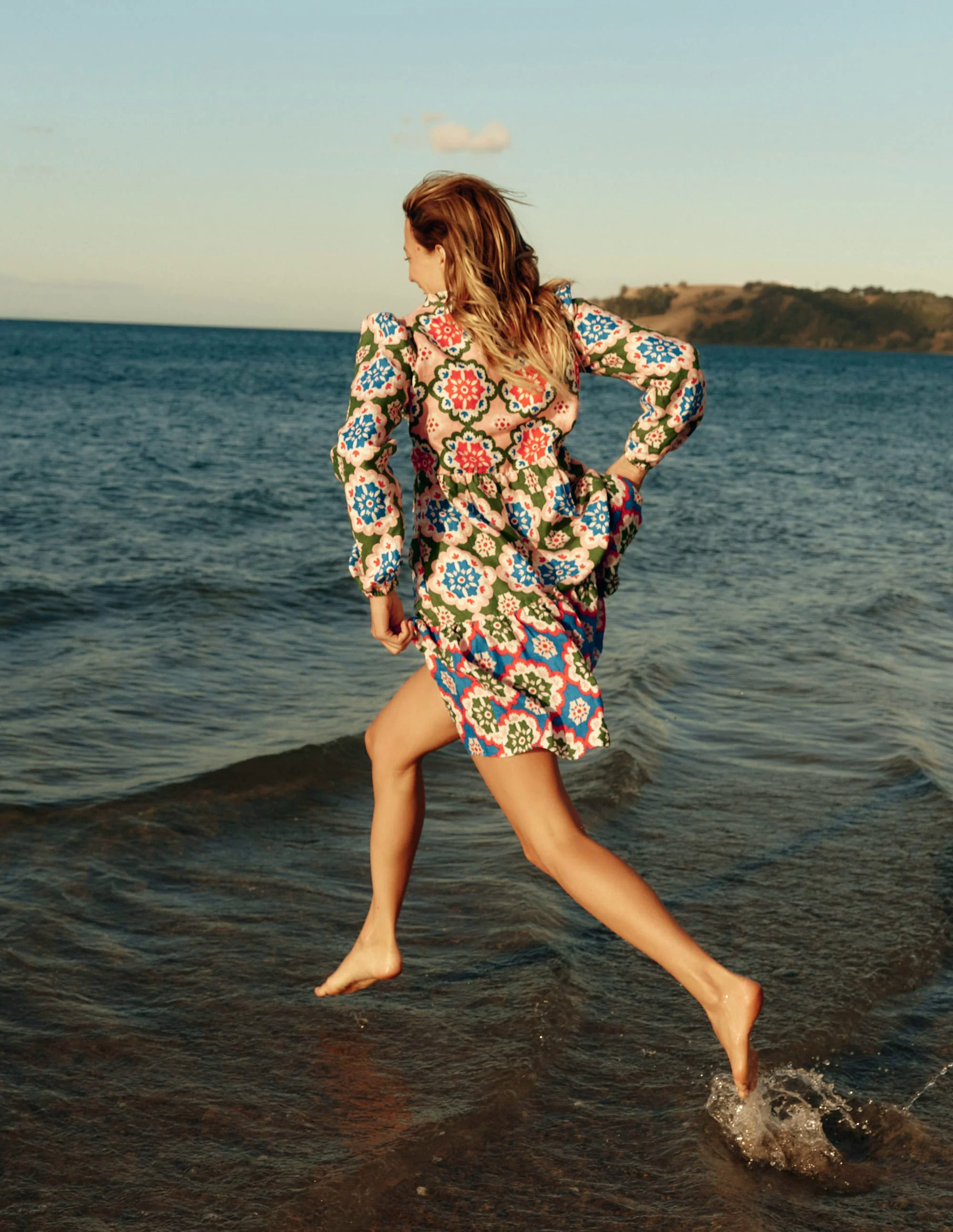 Esme Linen Short Dress-Multi, Bloom Geo