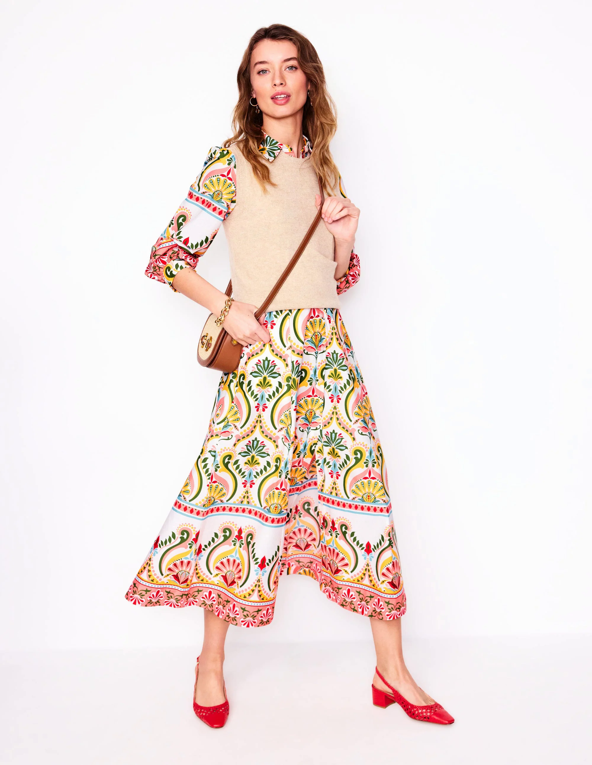 Clara Cotton Shirt Dress-Multi, Ornamental Floral