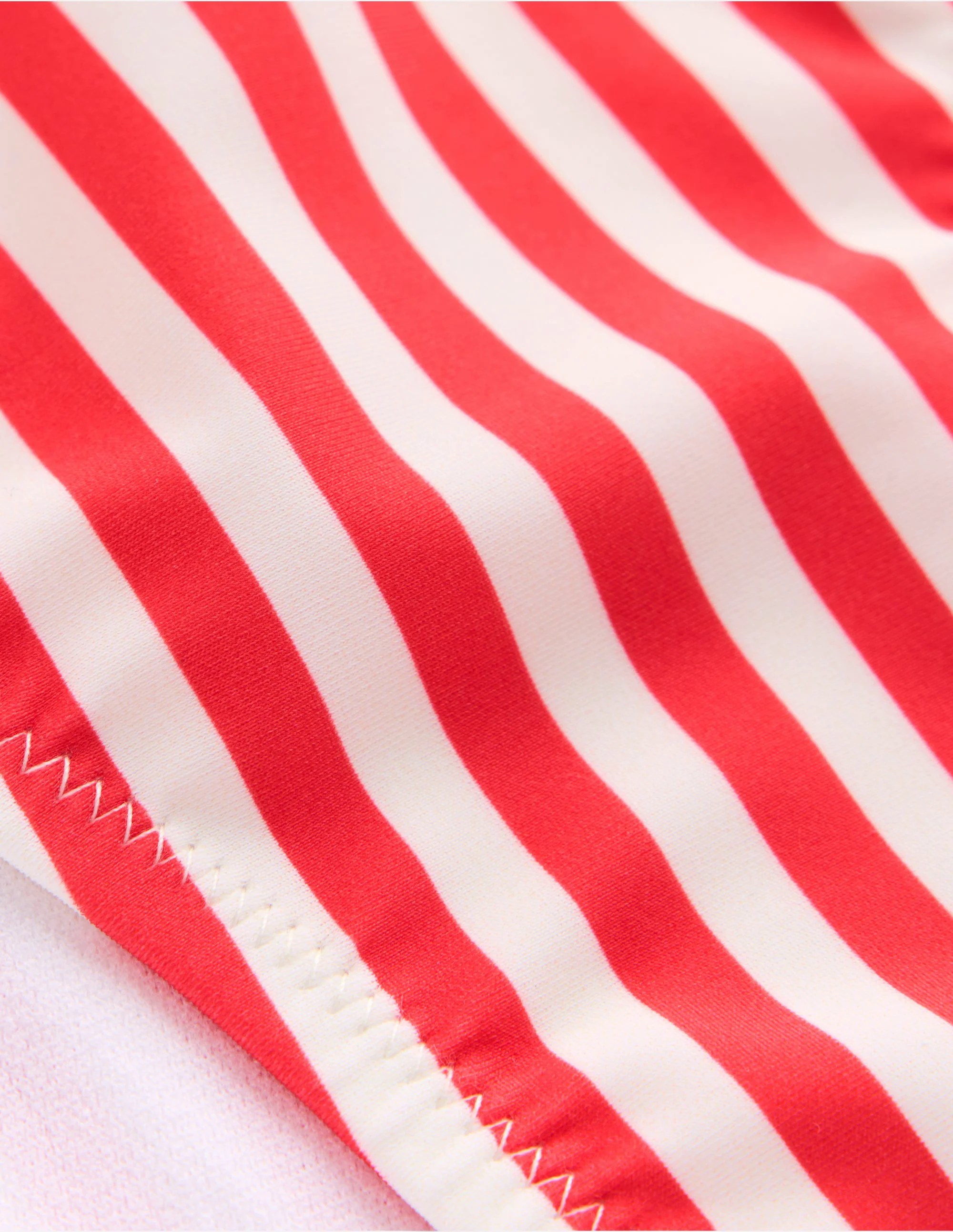 Classic Bikini Bottoms-Coral Punch/Ivory Stripe