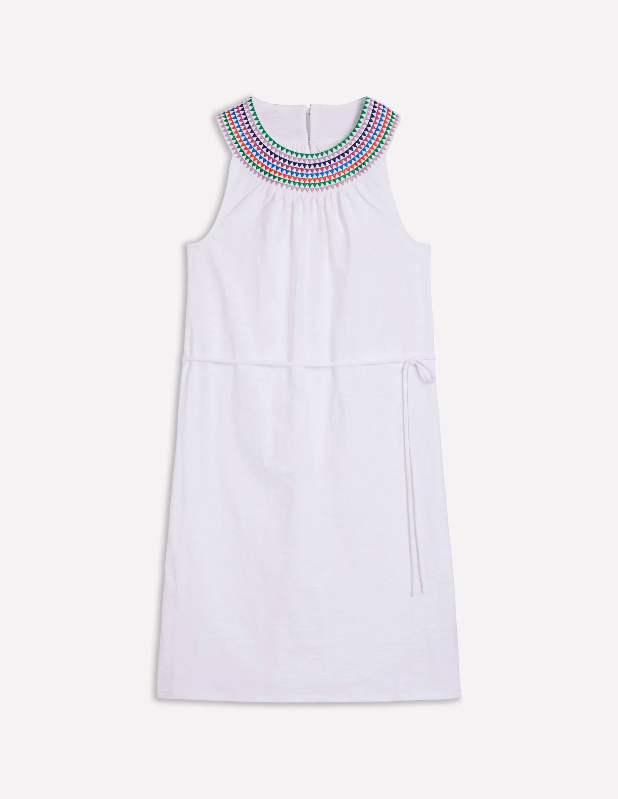 Eleni Embroidered Short Dress-White