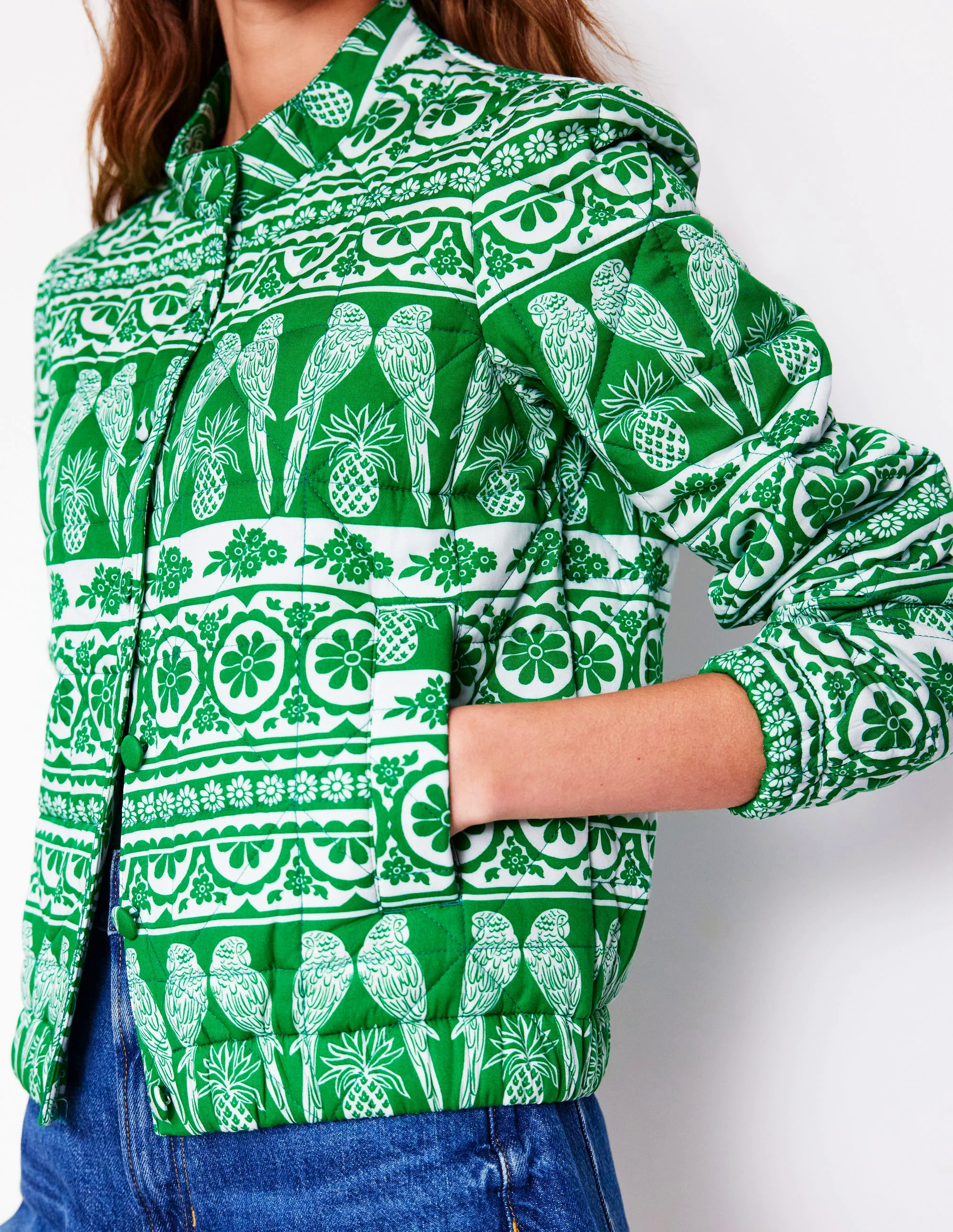 Highbury Quilted Jacket-Ornate Tropics
