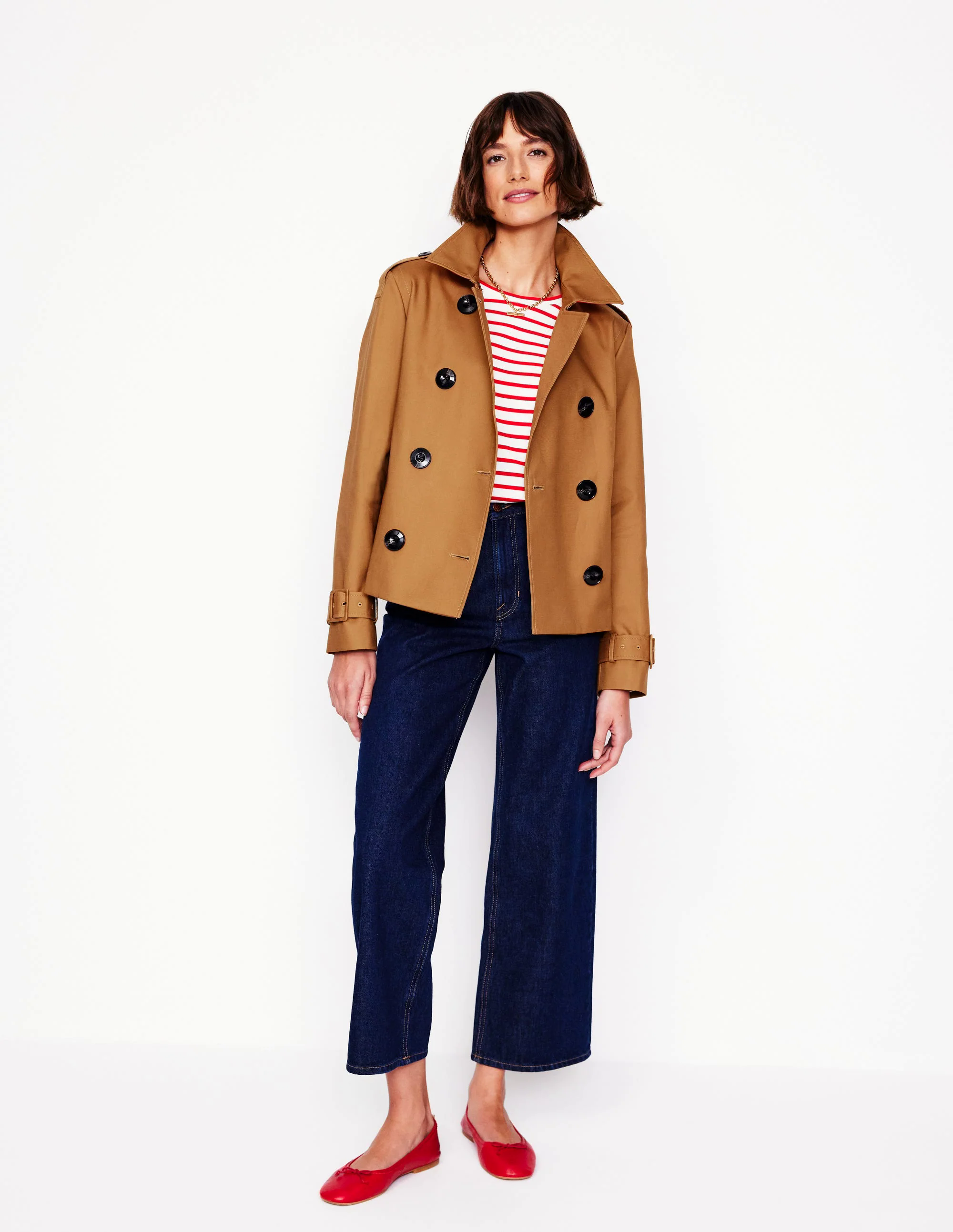 Mayfair Cropped Trench-Hazelnut Brown