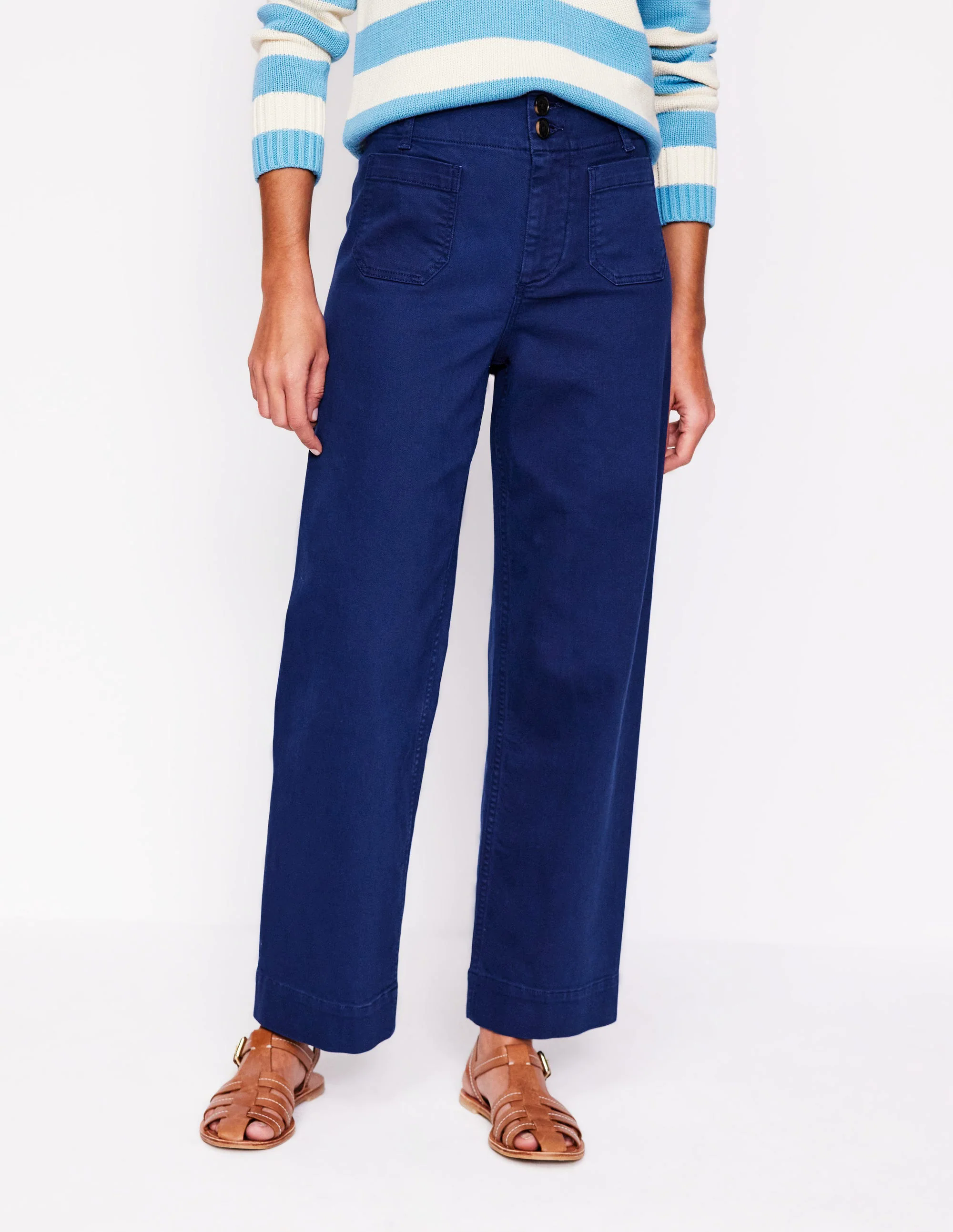 Primrose Patch Pocket Pants-Navy