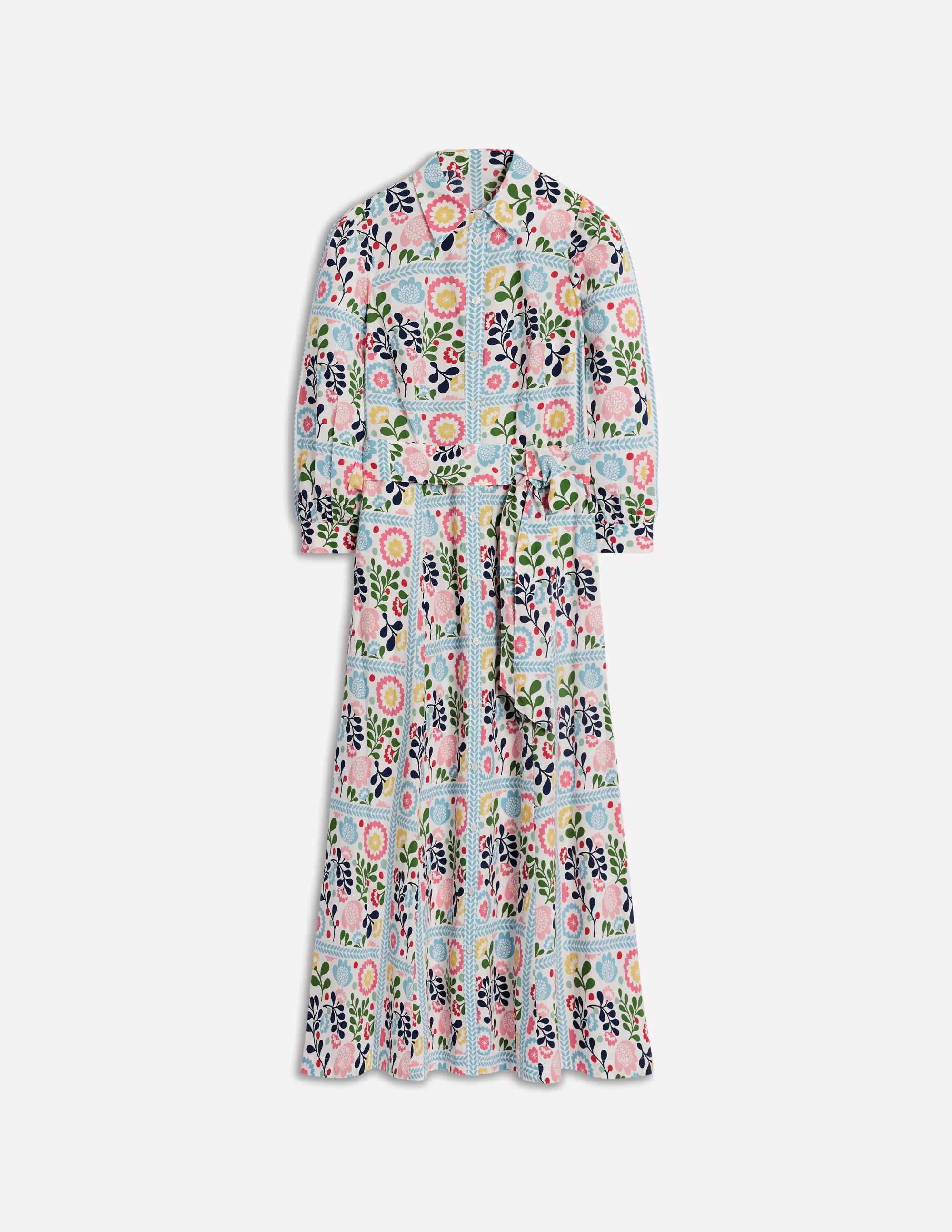 Clara Cotton Shirt Dress-Multi, Walled Garden