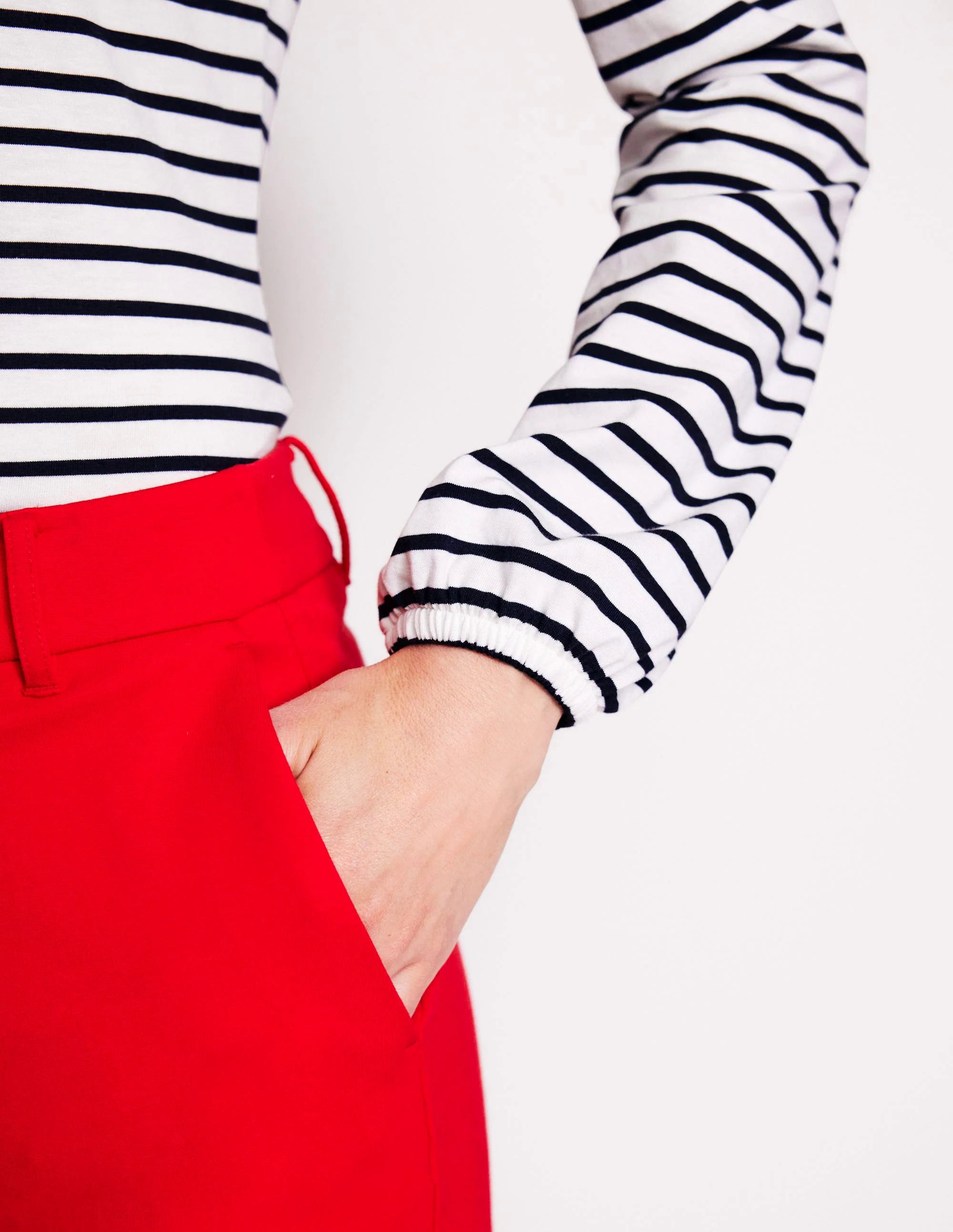 Supersoft Long Sleeve Top-Ivory, Navy