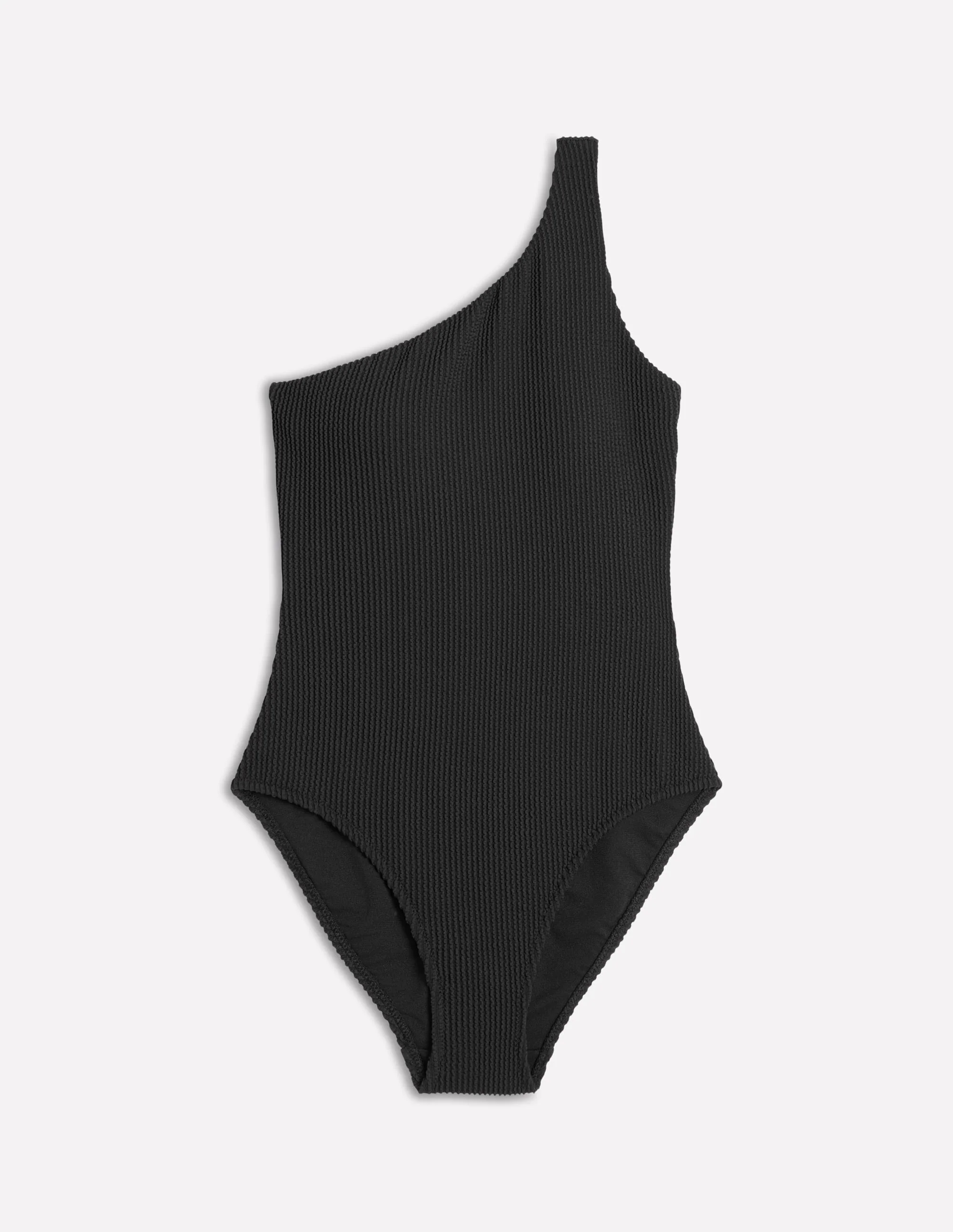 One Shoulder Swimsuit-Black