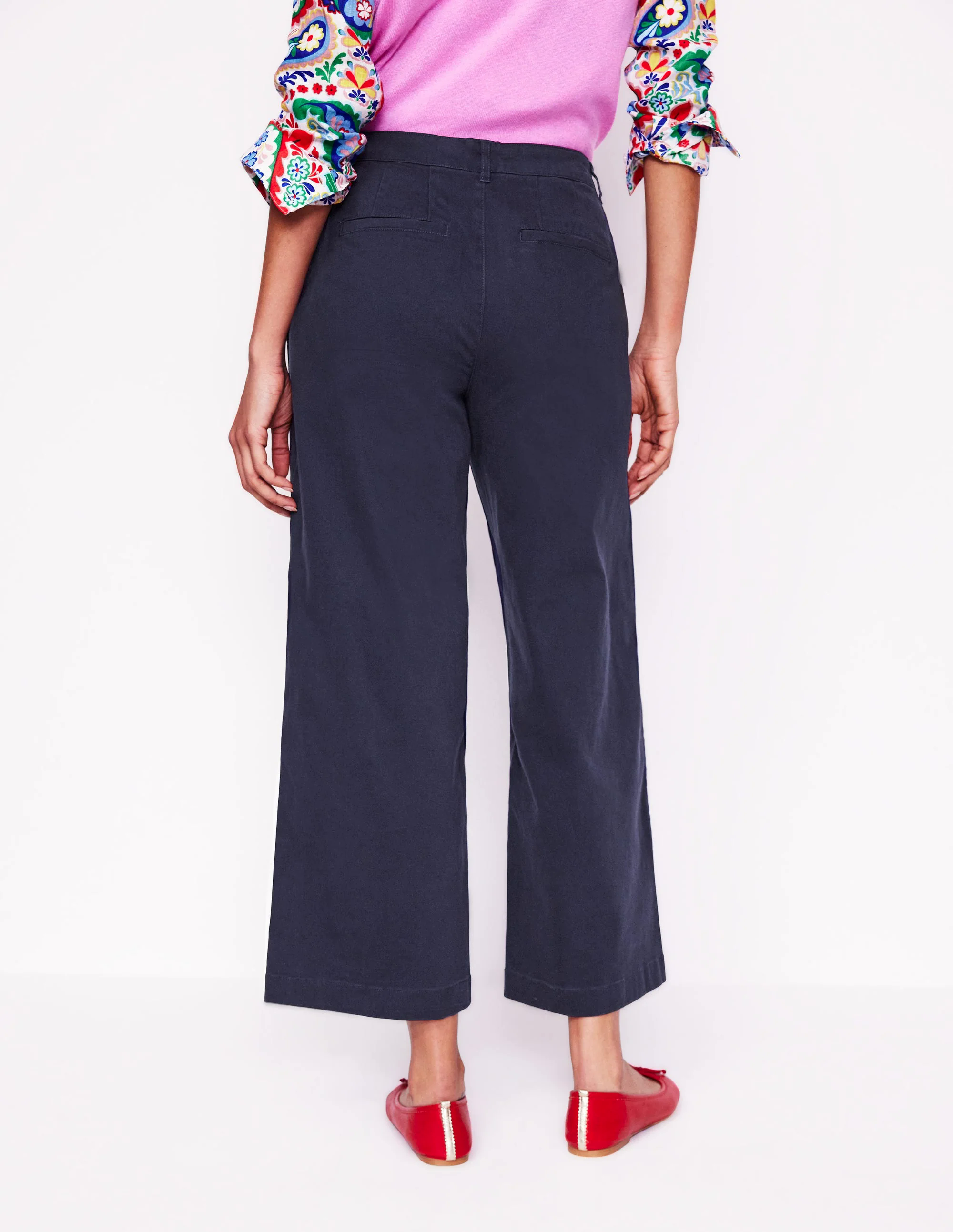 Barnsbury Crop Chino Pants-Navy