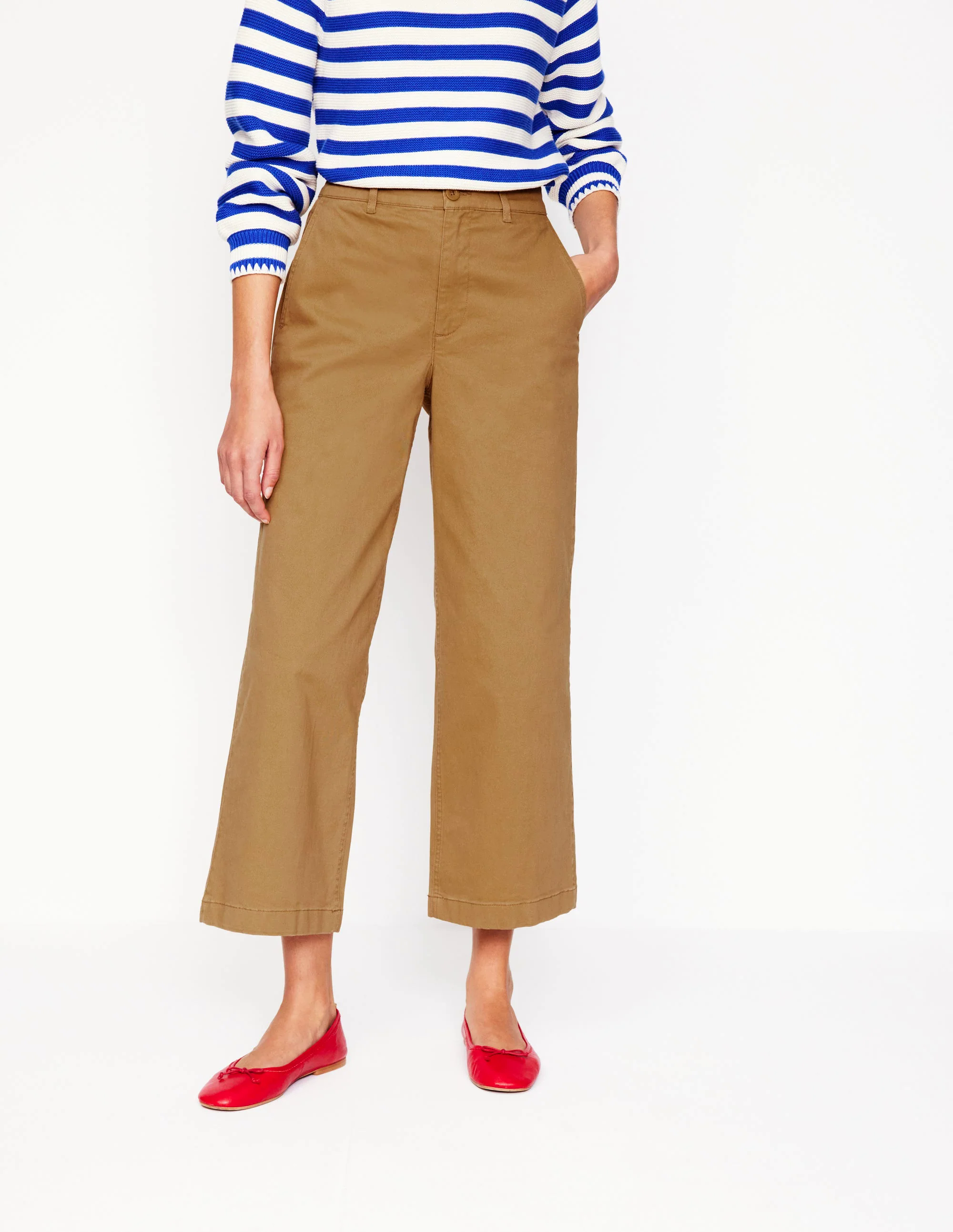 Barnsbury Crop Chino Pants-Hazelnut Brown