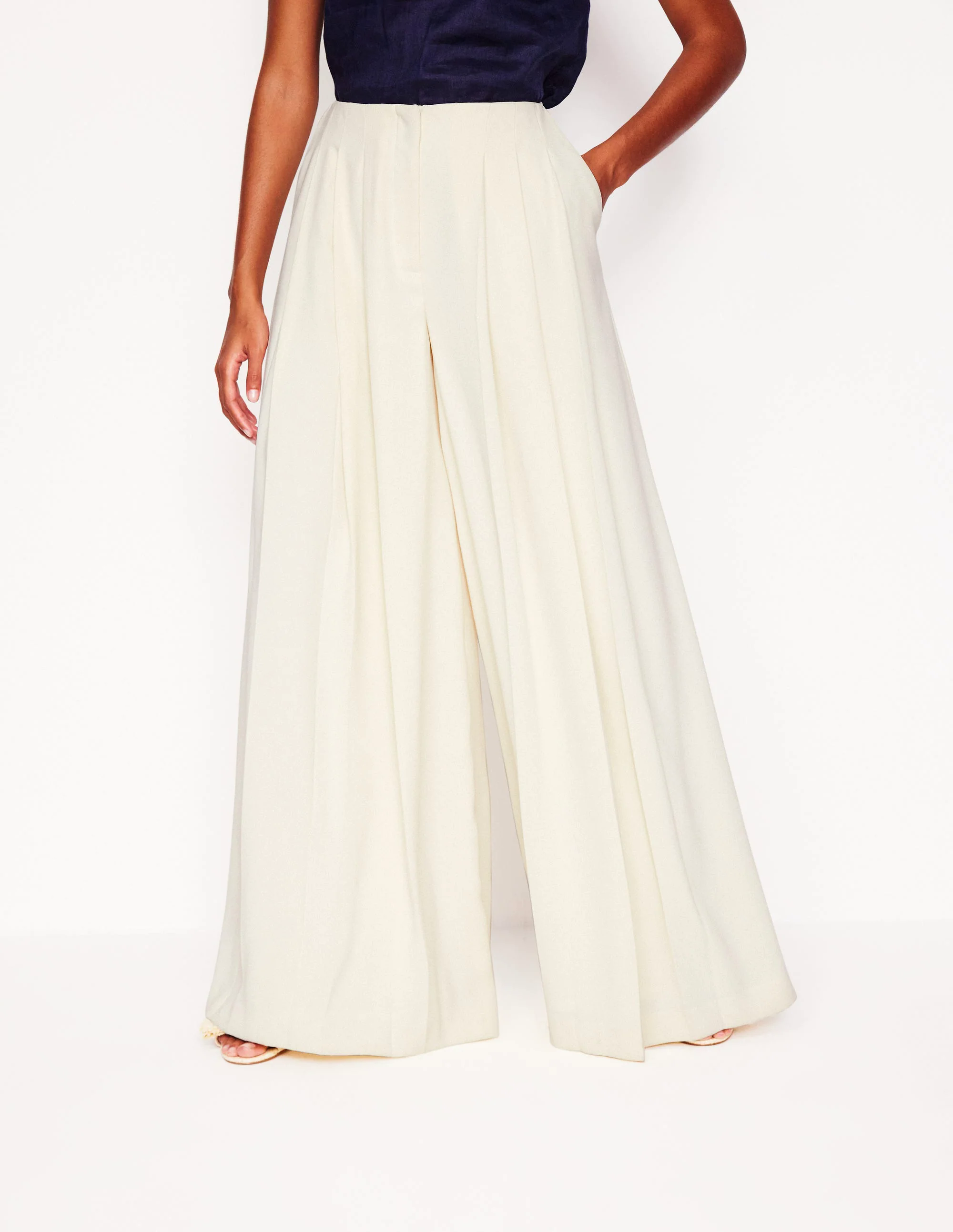 Regent Wide Leg Pants-Ivory