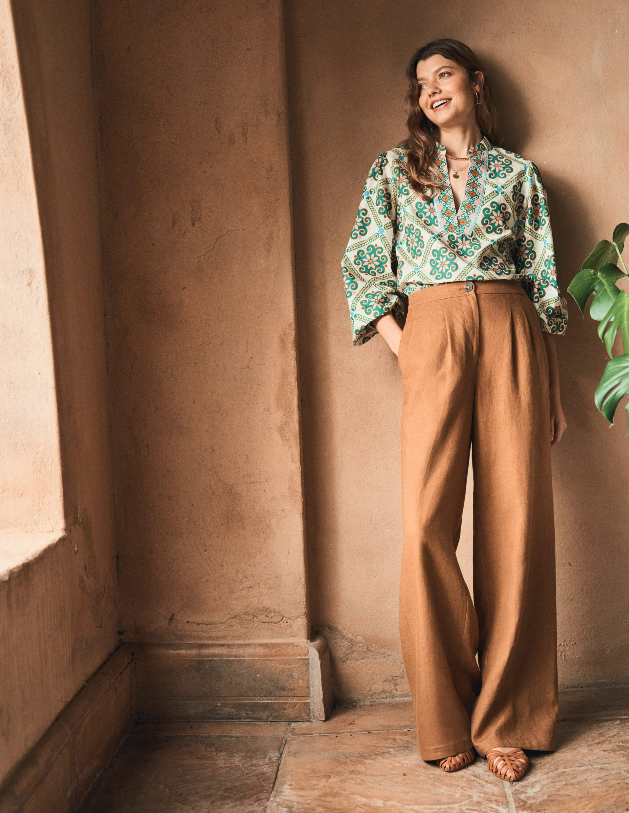 Dulwich Linen Pants-Gingerbread